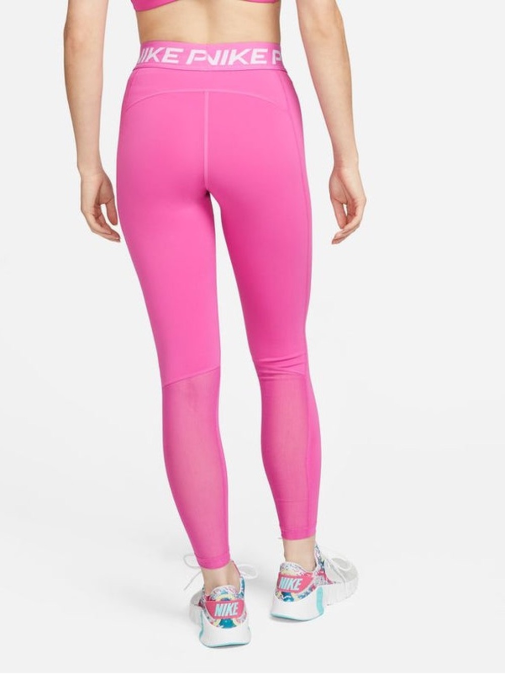 Nike Pro Dri-FIT Bright Pink Mesh Panel Training Leggings NWT Women’s S